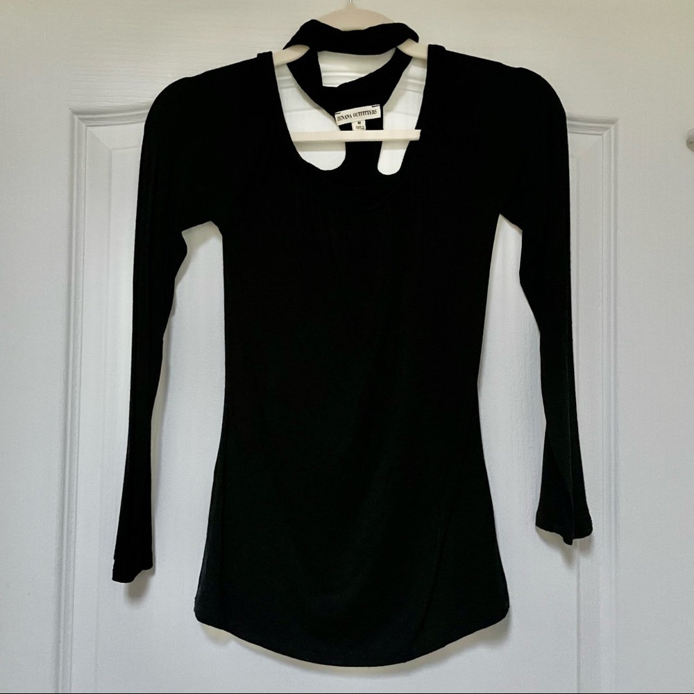 Zenana Outfitters Black Choker Top